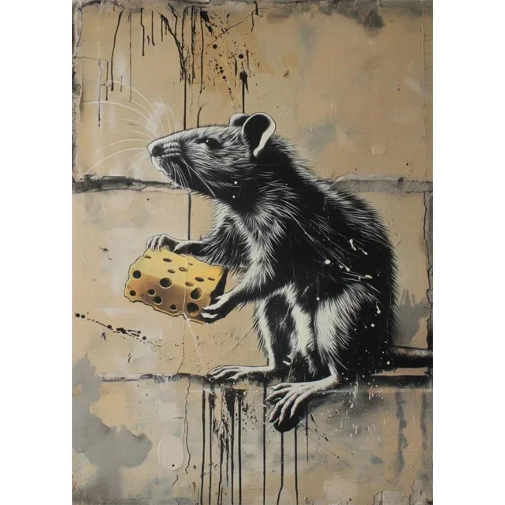 

Постери Графіті-мистецтва Banksy Тварини Тигр Вовк Панда з Кулькою Вуличне Настінне Мистецтво Полотно Картина Абстрактний Поп-арт Декор для Дому 30x45cm No Frame
