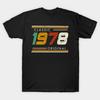 Men Black Print T-shirt Classic 1978 Original Vintage No-Cut Transfer Paper Print Cotton Tshirt