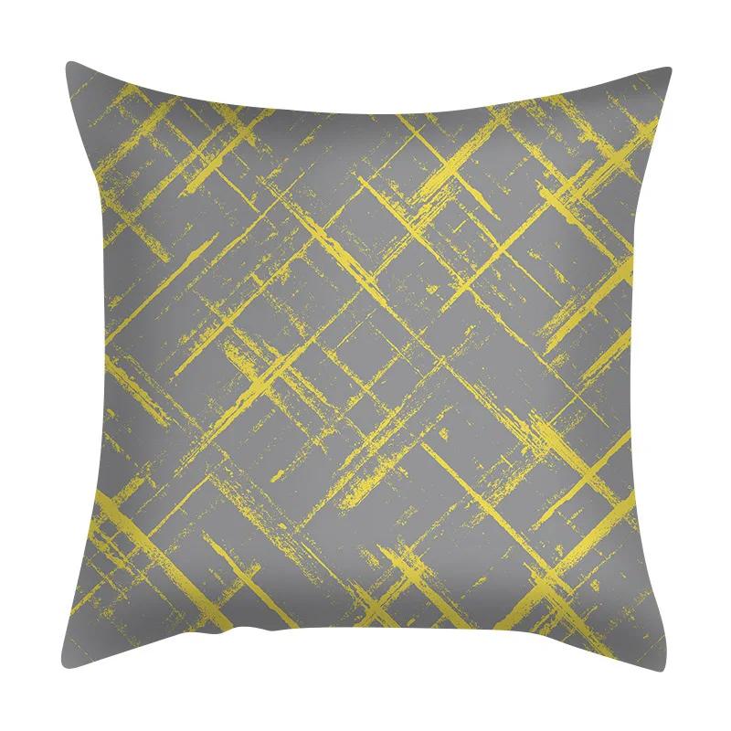 Living Room Bedroom Car Sofa Cushion Wholesale Geometric Abstract Peach Skin Pillowcase