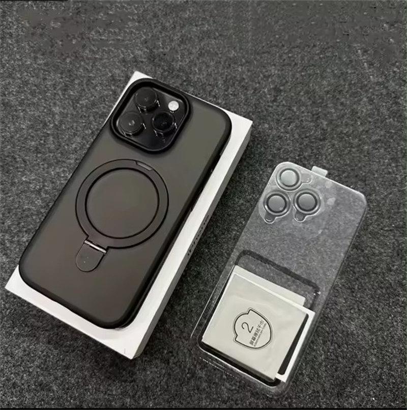 

Металлический чехол-подставка с кольцом и матовым магнитом для Magsafe IPhone 16 15 14 13 12 11 Pro Max Plus 15Pro i15 с защитой объектива Mac Safe Cover iPhone 13 зелёный