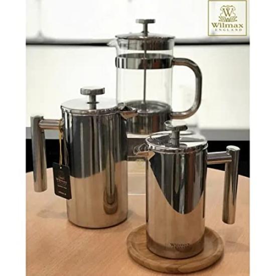 Wilmax Double Wall French Stainless 350ml Press, Steel,