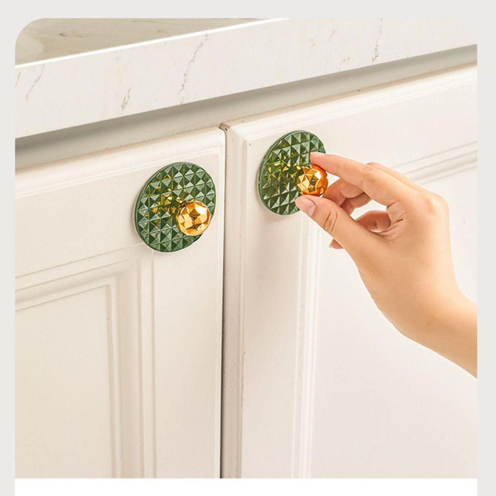 Set da 3 pezzi Maniglia per Cassetto di Mobile in ABS Manopole per Porta in Cristallo Trasparente Autoadesive Decorazione Murale Ferramenta per Mobili Maniglia per Armadietto