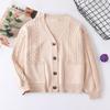 Women's Solid Color Long Sleeved Button Knit Cardigan Jacket Sweater Knit Sweater