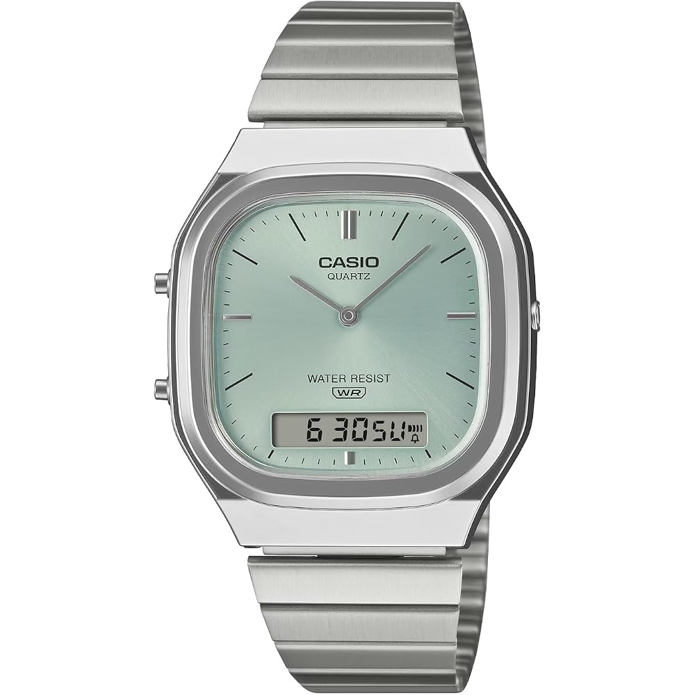 [Casio] CASIO Analog-Digital Quartz Watch Edgy Collection AQ-240E-2A Unisex Dual Time Bluish Green Overseas Model [Parallel Import]