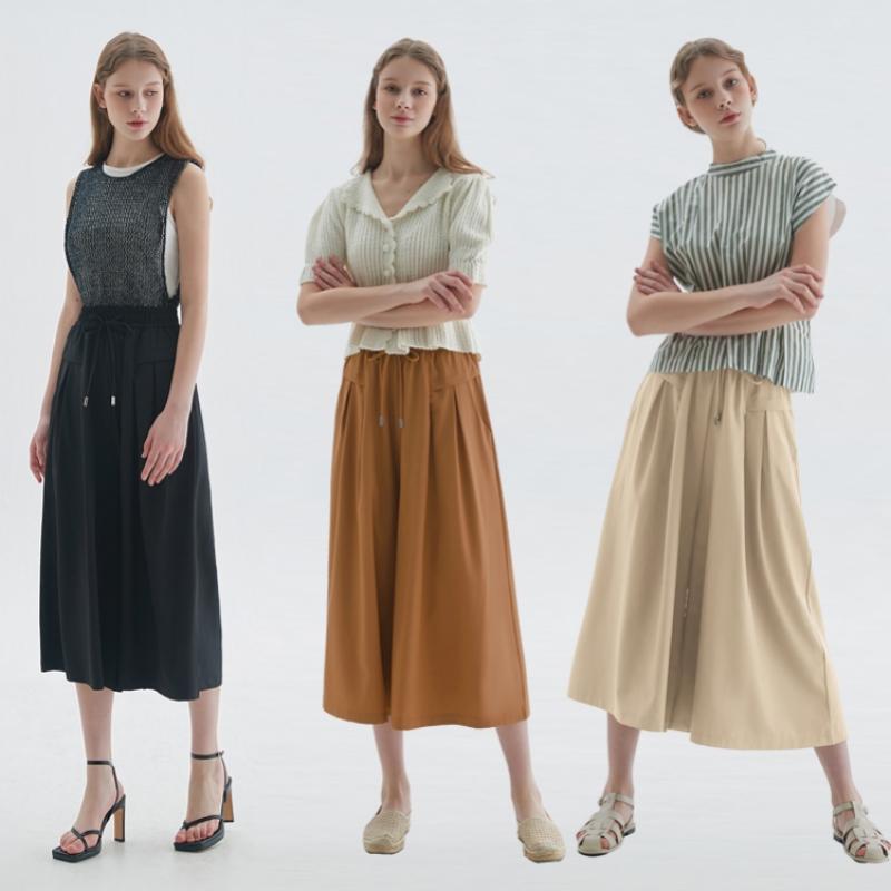 Calças Culotte Largas 3/4 Femininas Baiyu Conjunto Peça Pc8w