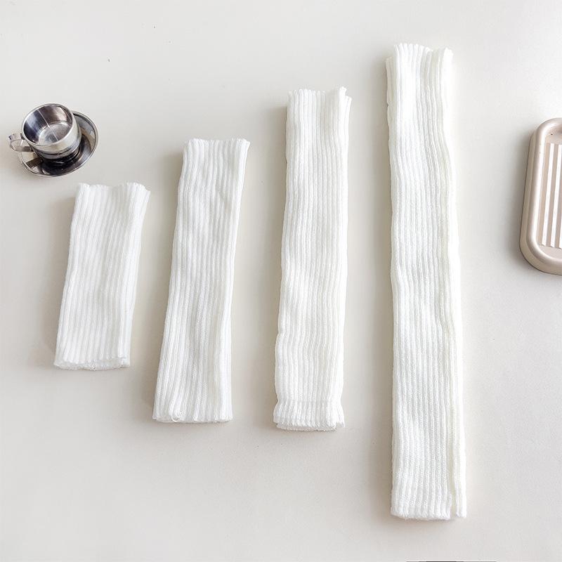 Socks Cover Stacking Socks Horizontal Machine Knitted Wool Solid Color Vertical Strip Leg Warmer Y2K Winter Leg Guard Socks