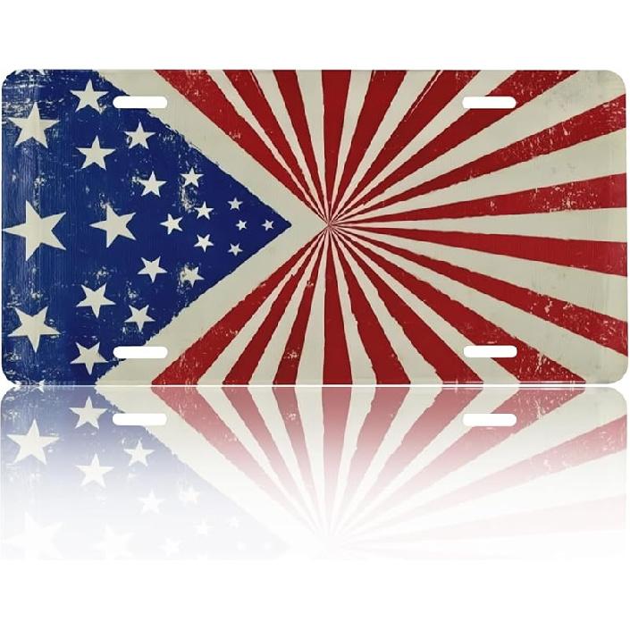 Front License Plate Cover – Aluminum Metal Car Accessory, Rust-Proof Novelty Vanity Tag Decor For Men & Women, 6X12 With 4 Holes - The World Map