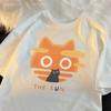 Rock Puppy Couple Clothing Rabbit Kawaii Women's T-shirt Y2k Fashion Blouse Harajuku Streetwear Cat Print Tops Women Clothing