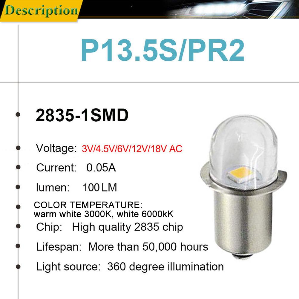 4 stücke P13.5S PR2 PR3 LED Miniatur Lampe DC 3V 4,5 V 6V 12V 18V 1SMD Warm Weiß Für Taschenlampe Ersatz Birne Taschenlampen Arbeit Licht