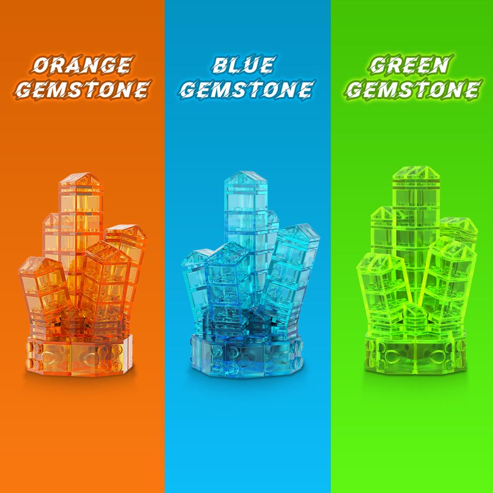 MOC Raiders Game Energy Crystal Model Building Blocks Crystal-Neon Green Blue And Orange Color Brick Toy Gift