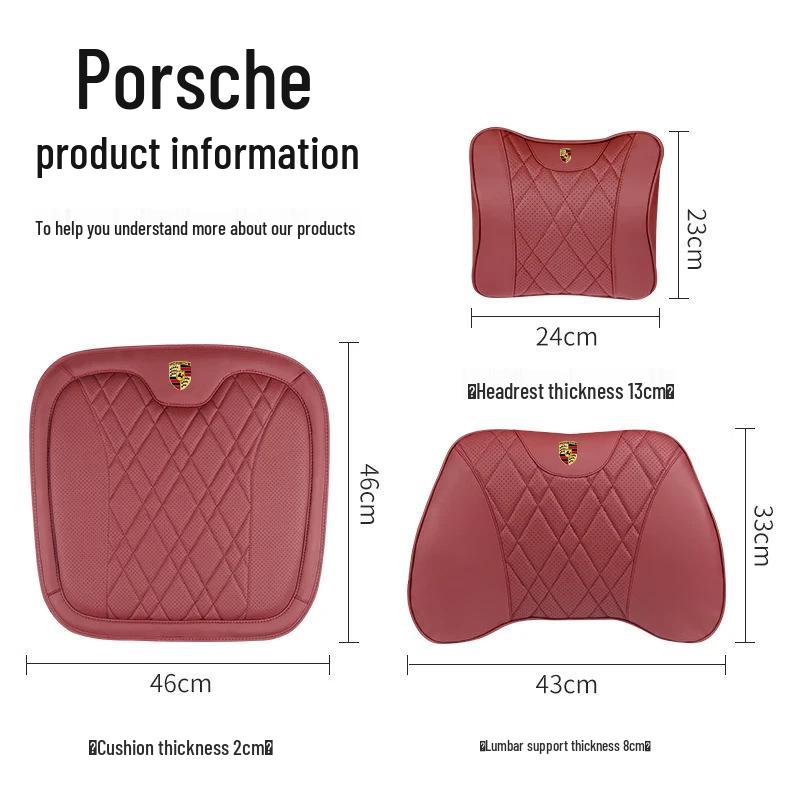 Porsche Cayenne, Macan, Panamera, 911/718 Car Headrest & Lumbar Support Cushions