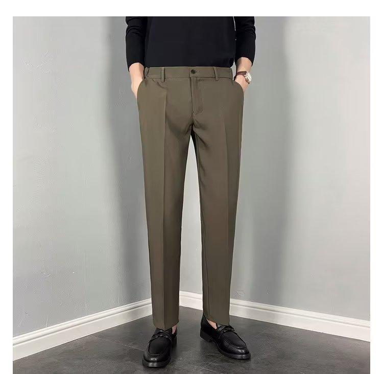 Autumn and summer thin drape casual pants men's business light dress men's suit pants slim long pants