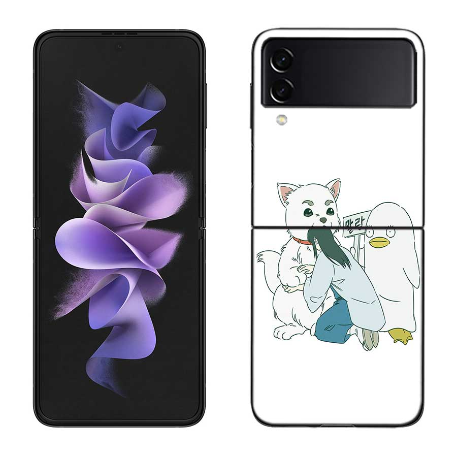 Anime Gintama Mr. Raindrop Phone Case For Samsung Z Flip 7 6 5G Galaxy Z Flip 5 4 3 Black Hard Cell Cover Luxury PC Shell Coque
