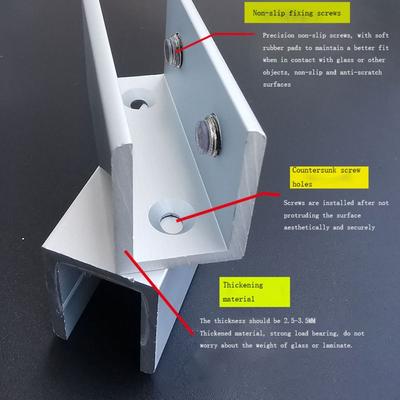 Abrazadera de Cristal de Aleación de Aluminio Plateada Resistente al Óxido Soporte Divisor para Armario de Vino Adecuado para Vidrio de 3-12 mm