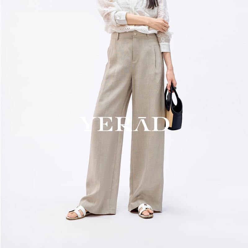YERAD Women s Lyocell Linen Blend Wide-Leg Trousers 33