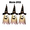Glow In Dark Halloween Pendant LED Light Up Ghost Wizard Hat Necklace Scary Party Prop Festival Dress Up Accessory