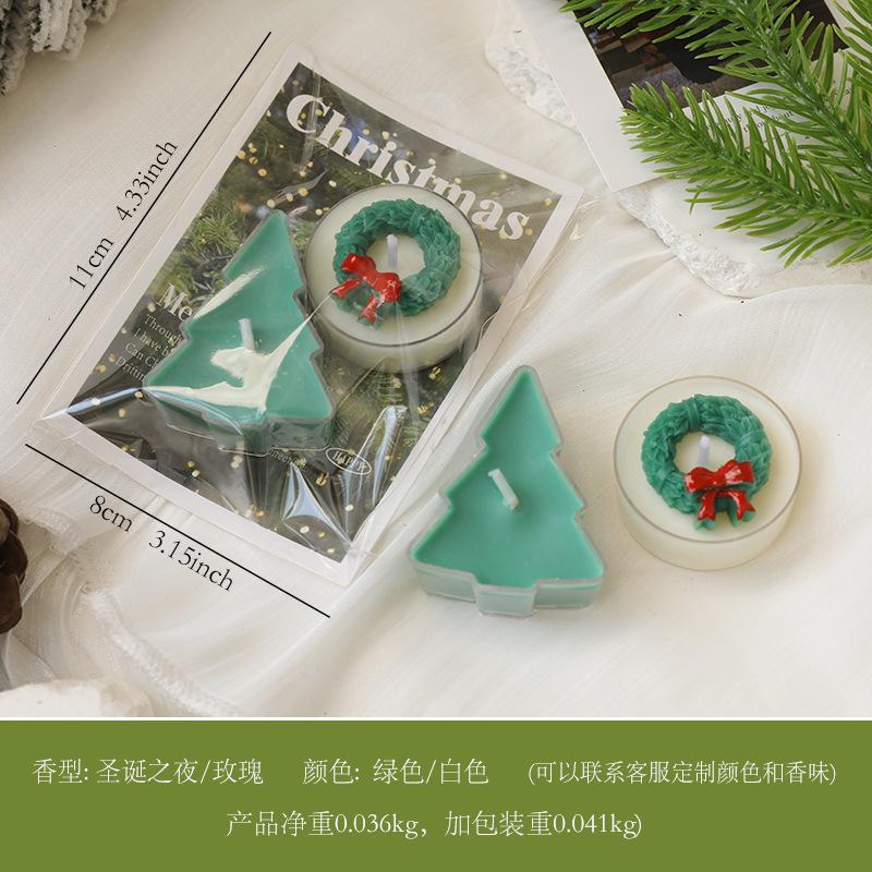 2PCS Christmas Tealight Candle New Year Candles Holiday Festive Home Decoration Soywax Guest Gift Set Scented Candle