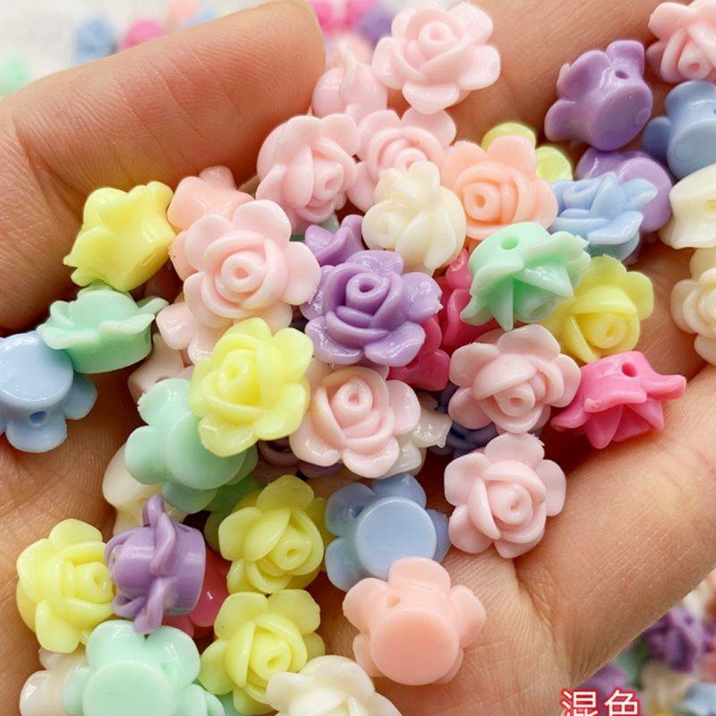 

Акриловая перфорированная роза цвет макарон DIY бусина ручной работы материал 30pcs разноцветный