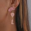 Western Cowboy Hat & Heart-Shaped Boots Multi-Layer Tassel Earrings