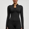 Womens Lightweight Yoga Jacket Breathable Fitness Top Long Sleeve Stretch Workout Outerwear