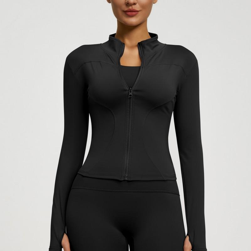 Womens Lightweight Yoga Jacket Breathable Fitness Top Long Sleeve Stretch Workout Outerwear