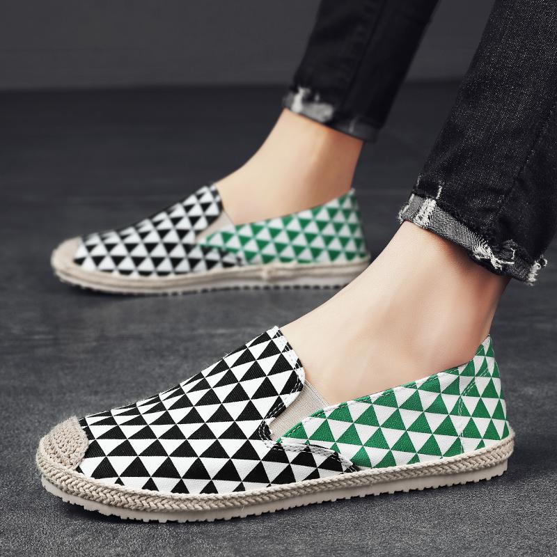 Fashion Green Slip-On Loafers Men Breathable Casual Flats Shoes Men Summer Sneakers Comfortable Fisherman Footwear Male Canvas