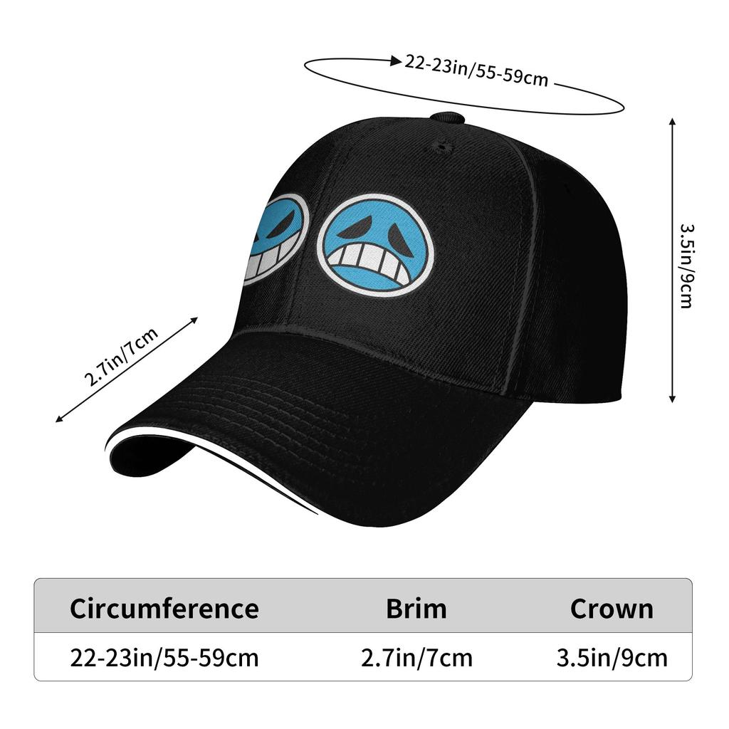 Ace Logo One Piece Flag Baseball Cap Fashion Sandwich Hat Unisex Adjustable Sun Cap Outdoor