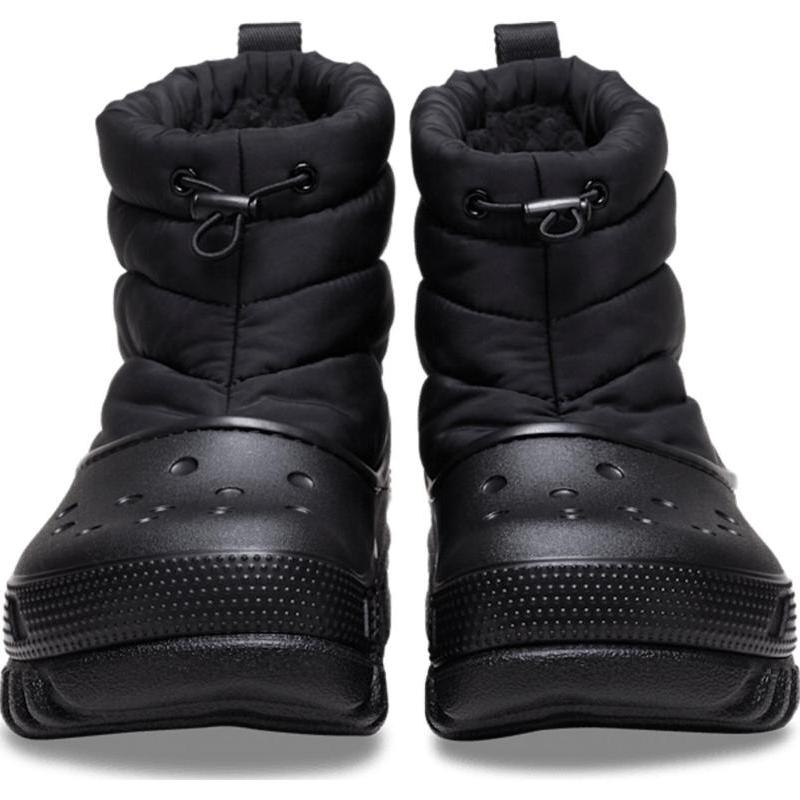 Crocs DUET MAX BOOT Leather Soft Booties Unisex Black