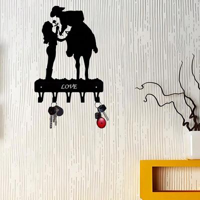 Wrought Iron Wall Mounted Coat Rack, 1pc Metal Hooks for Hats Keys Bags, Space Saving Entryway Hallway Bedroom Decor