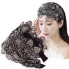 Korean Ethnic Embroidered Wide-Brimmed Headband with Lace for Covering White Hair, Slimming Face, and Hair Accessories.