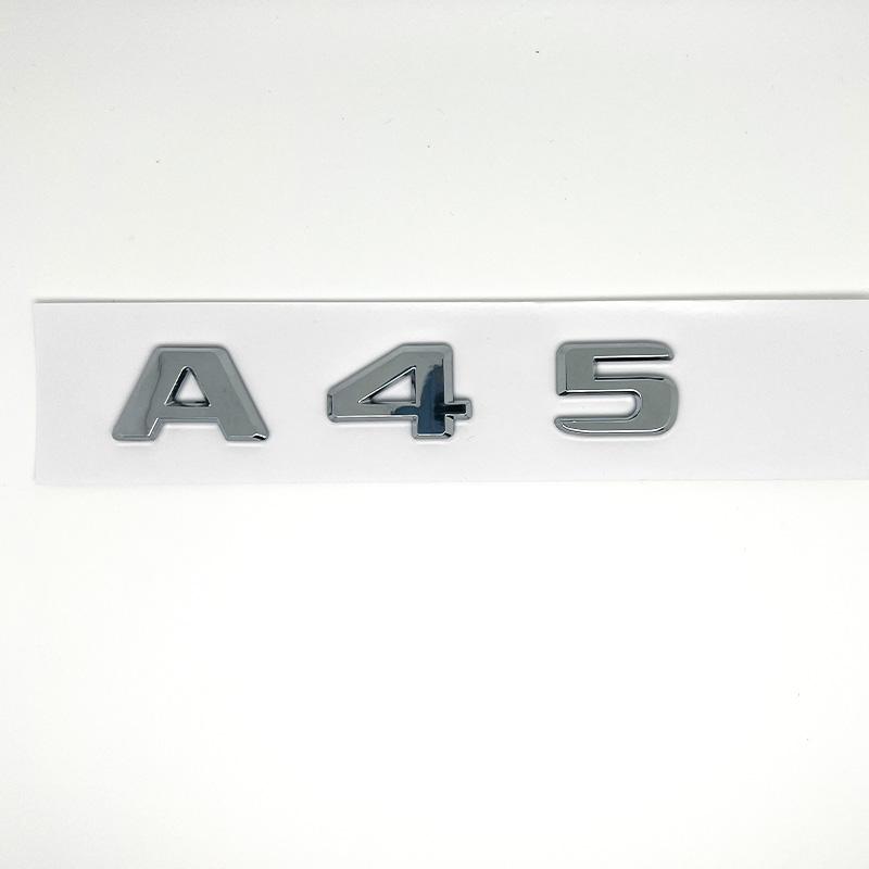 3D ABS Glossy Black Car Fender Badge Turbo 4MATIC Sticker Rear Trunk AMG Emblem A45 Logo For Mercedes Benz A 45 AMG W176 W177