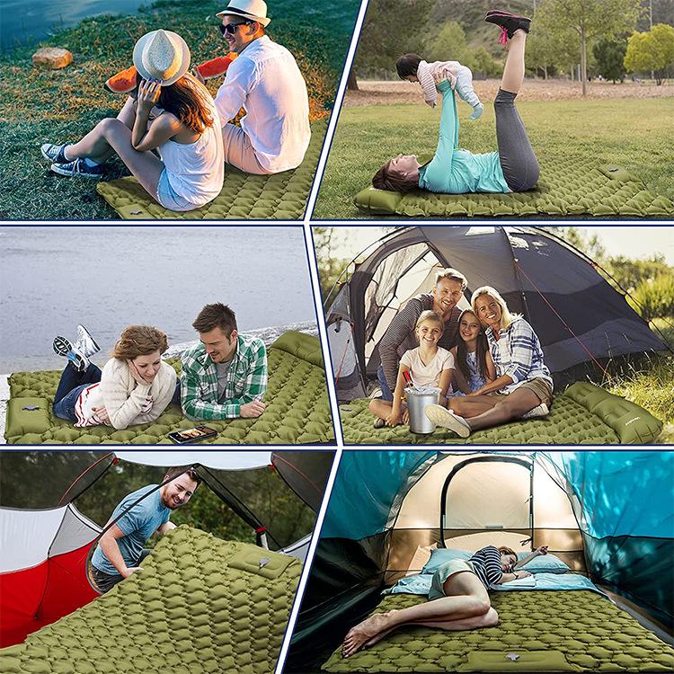 Double Inflatable Camping Mat: Portable, Moisture-Proof Air Mattress for Outdoor Adventures and Beach