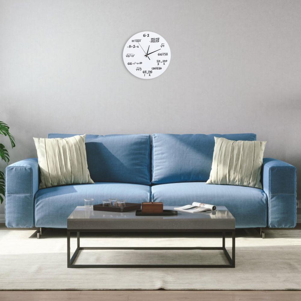 White No Tick Indoor Wall Timepiece Home Room Mounted Pointer Clock Kitchen Interior Ornament