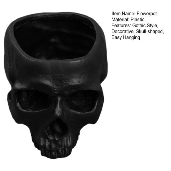Skull Flower Pot Hanging Human Skull Plant Pot Halloween Candy Bowl Gothic Planter for Succulents Indoor Outdoor Decor