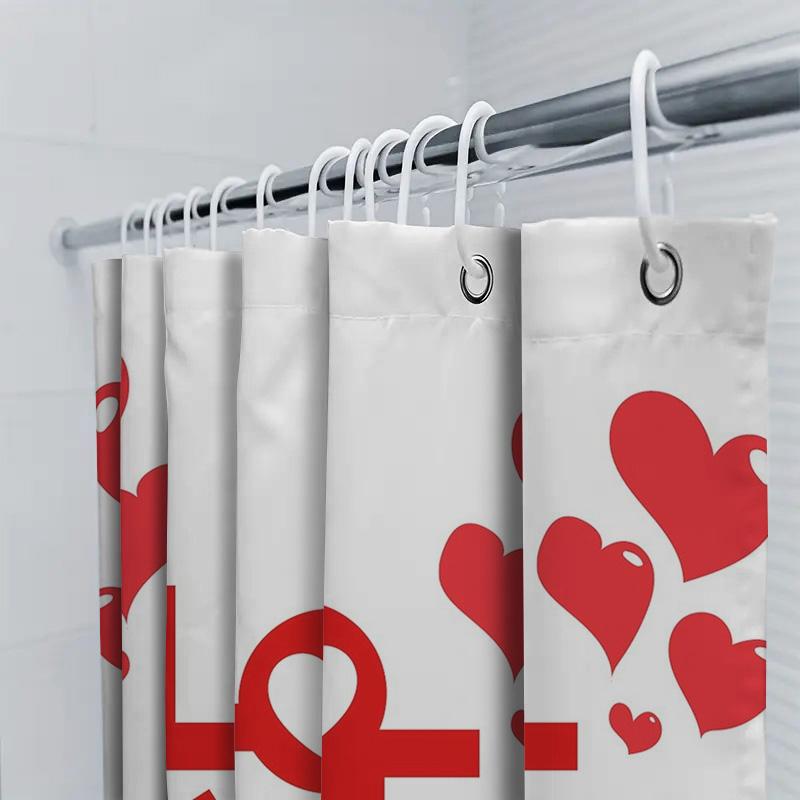 Love And Hearts Shower Curtain For Bathroom Decoration