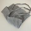 Linen sky-blue striped mini bag