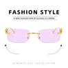 Frameless Rectangle Sunglasses Women Fashion Metal Sun Glasses Personalized Eyewear Outdoor Travel Gafas de Sol