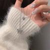 Simple Butterfly Double Layer Choker Necklace For Women Shiny  Butterfly Pendants Clavicle Chain Elegant Wedding Jewelry