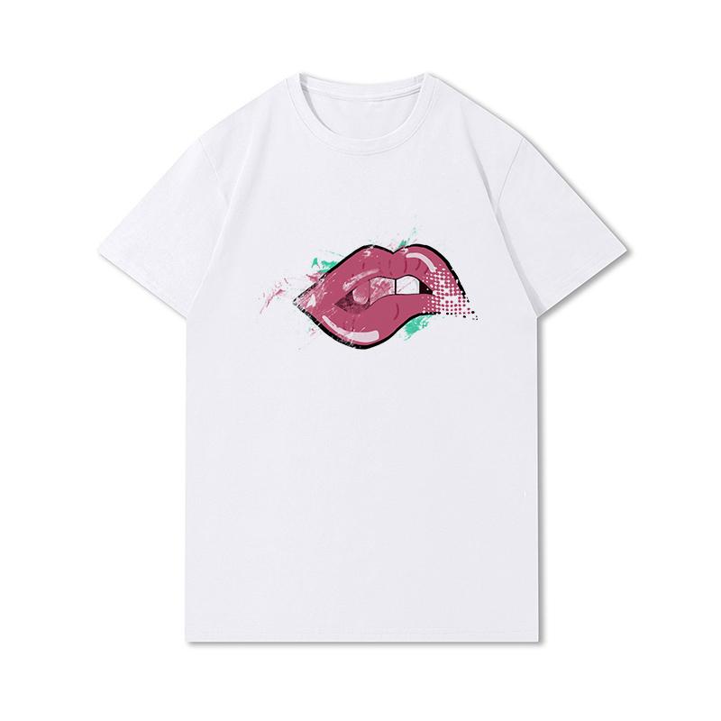 S-3XL 100 Fantasie Harajuku Grafica Estiva Bianca Magliette Donna Stampate Casual Maniche Corte Top Girocollo