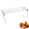 Non-Stick BBQ Rib Rack Stand Barbecue Steaks Racks Stainless Steel Chicken Beef Ribs Grill Black for Gas Smoker BBQ Tools Bbq