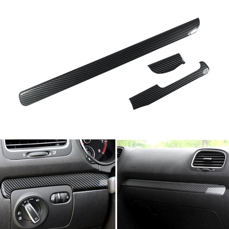 

Для VW Golf 6 MK6 GTI 2008-2013 Автомобильный центр управления приборной панелью, полоски, накладка, аксессуары для интерьера, ABS, углеродное волокно