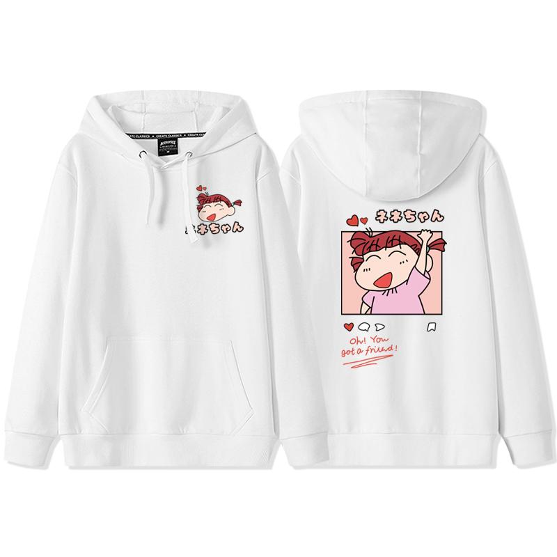 Neuer Crayon Shin-chan Couple Pullover Herbst und Winter Pullover mit Kapuze Kordelzug Pullover Damen Ins Trend Locker Kapuzenjacke