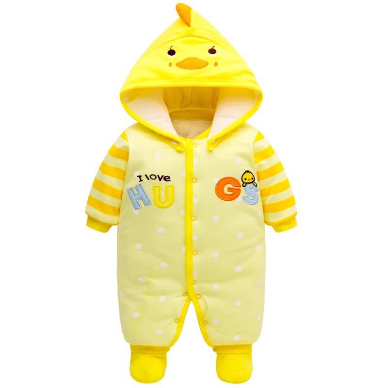 Autumn/Winter Thickened Baby Romper: Short Sleeve One-Piece for Boys & Girls