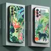 Jungle Art illustration Snake Cats Sloth For Samsung A55 Case A54 A52S A53 5G A51 A34 A35 A33 A32 A50 A72 A71 A30 A7 Soft Cover