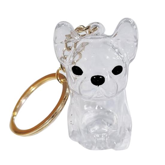 Dog Hair Collector Charm Keychain Transparent Pet Fur Keepsake Capsule Rabbit Memorial Pet Hair Collection Bottle Charm with Keyring Gift for Pet