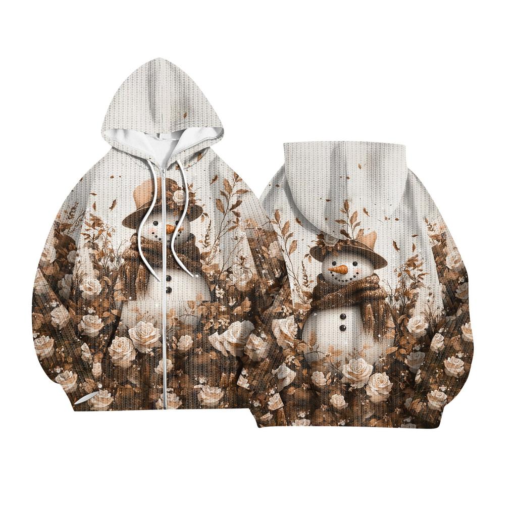 Women's Fashion Jacket Casual Printed Long-sleeved Hooded Cardigan Sweatshirts