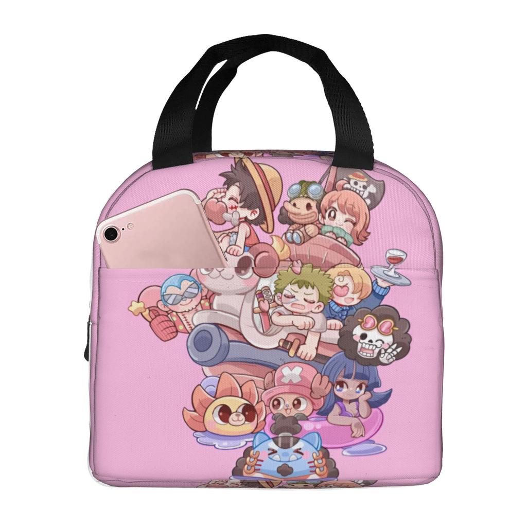 Custom One Pieces Insulated Lunch Bags for Camping Travel Manga Portable Thermal Cooler Lunch Box Unisex