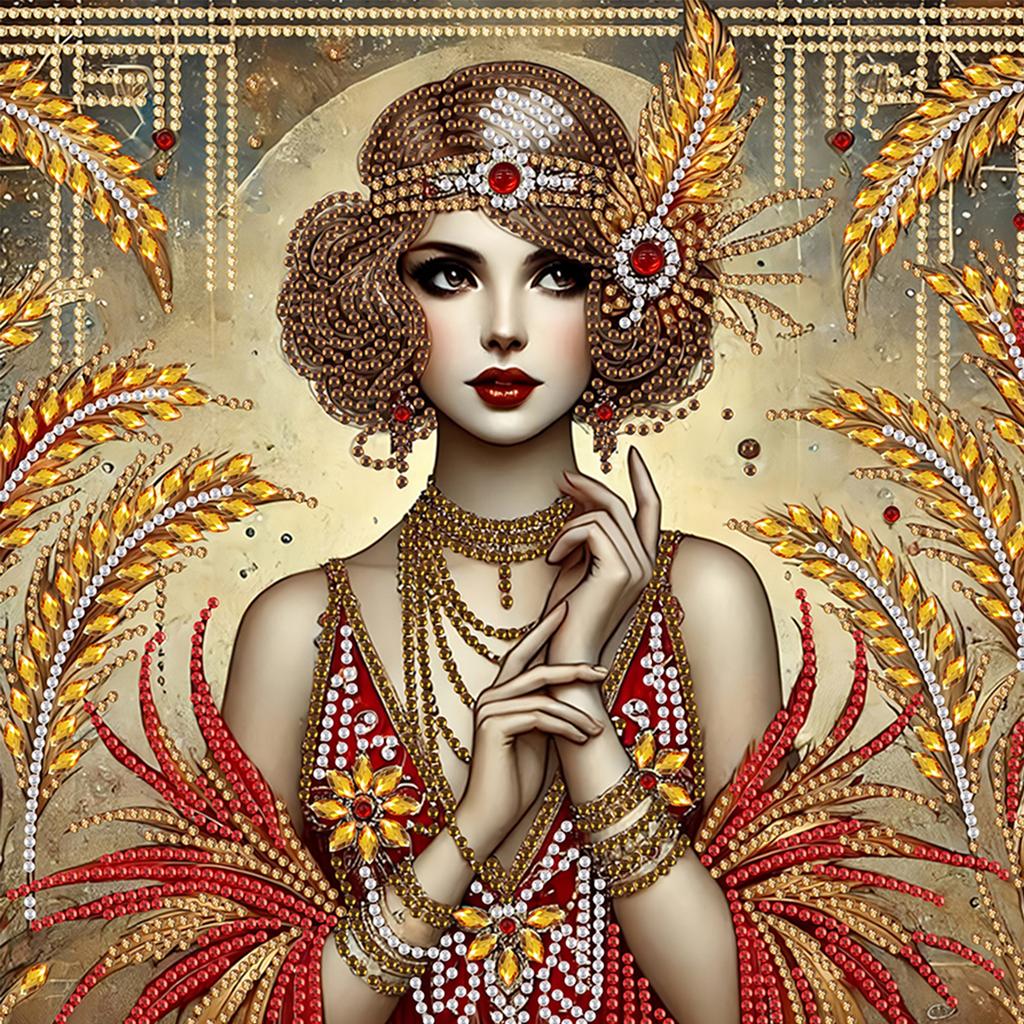 Beauty Special Shaped 5D DIY Partial Drill Diamonds Dots Gem Art Kits for Adults Home Wall Decor Diamond Dots Paintings 30x30cm