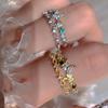 French Butterfly Floral Zircon Double Layer Ring Open Ring Index Finger Ring Tide