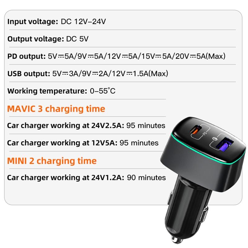 100W High Power Charger Fast Charging Car Charger C Ouble Oors Rone Accessories for  3/for   2